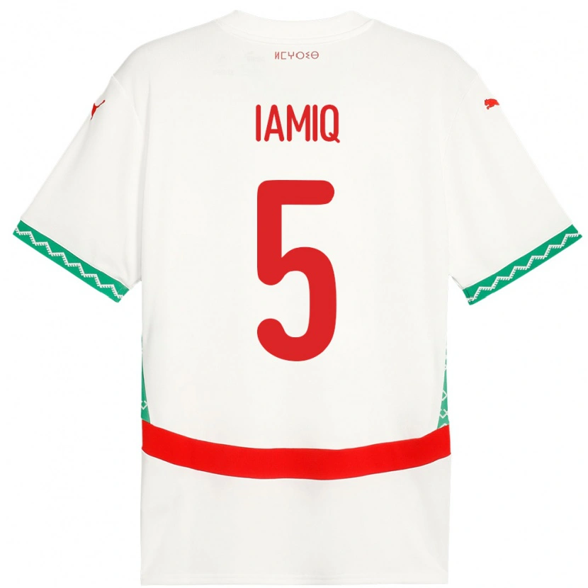 Danxen Hombre Camiseta Marruecos Jawad Iamiq #5 Blanco 2ª Equipación 24-26 La Camisa