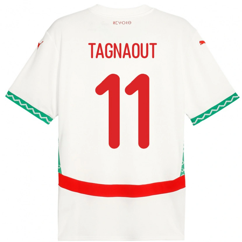 Danxen Hombre Camiseta Marruecos Fatima Tagnaout #11 Blanco 2ª Equipación 24-26 La Camisa