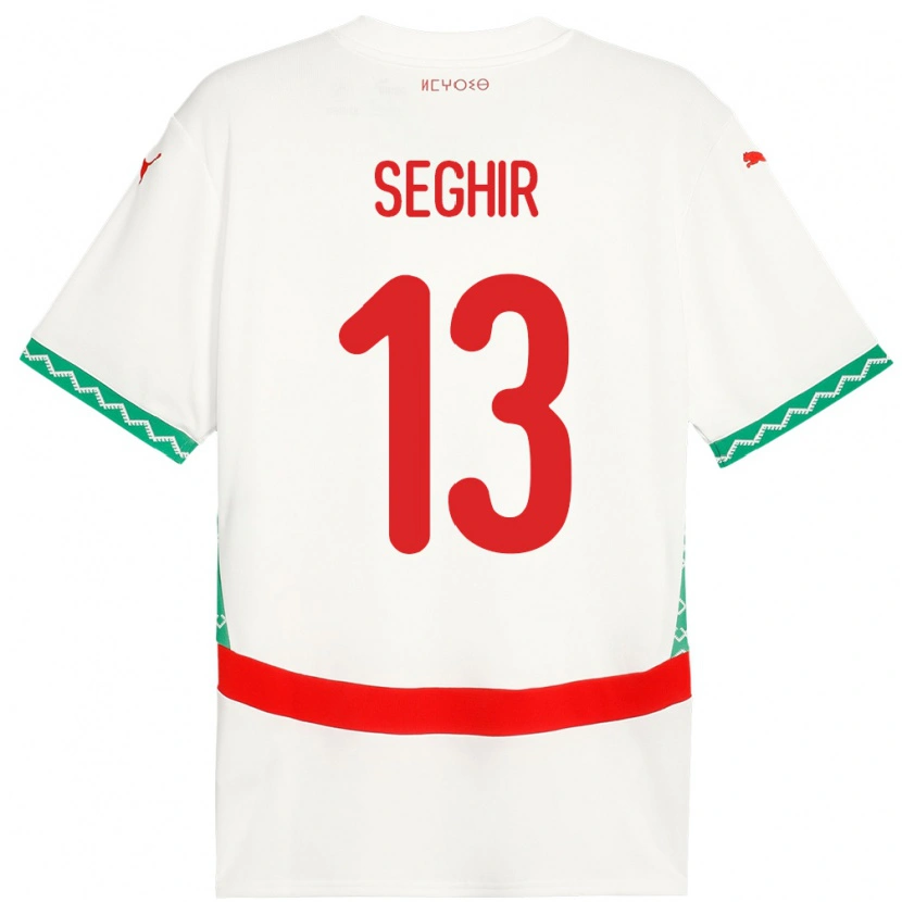 Danxen Hombre Camiseta Marruecos Sabah Seghir #13 Blanco 2ª Equipación 24-26 La Camisa