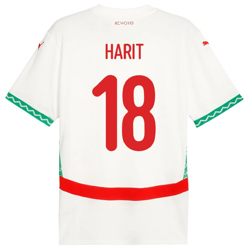Danxen Hombre Camiseta Marruecos Amine Harit #18 Blanco 2ª Equipación 24-26 La Camisa