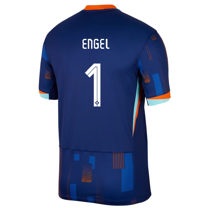 Danxen Hombre Camiseta Países Bajos Mark Engel #1 Azul 2ª Equipación 24-26 La Camisa