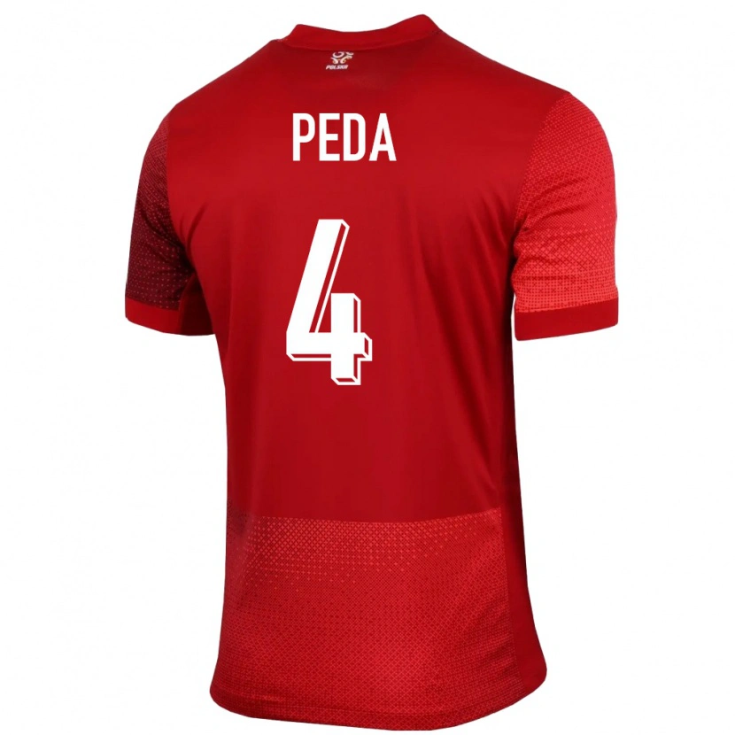 Danxen Hombre Camiseta Polonia Patryk Peda #4 Rojo 2ª Equipación 24-26 La Camisa