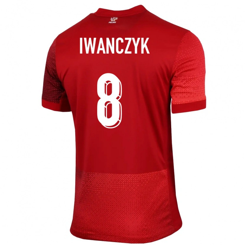 Danxen Hombre Camiseta Polonia Aleksander Iwanczyk #8 Rojo 2ª Equipación 24-26 La Camisa
