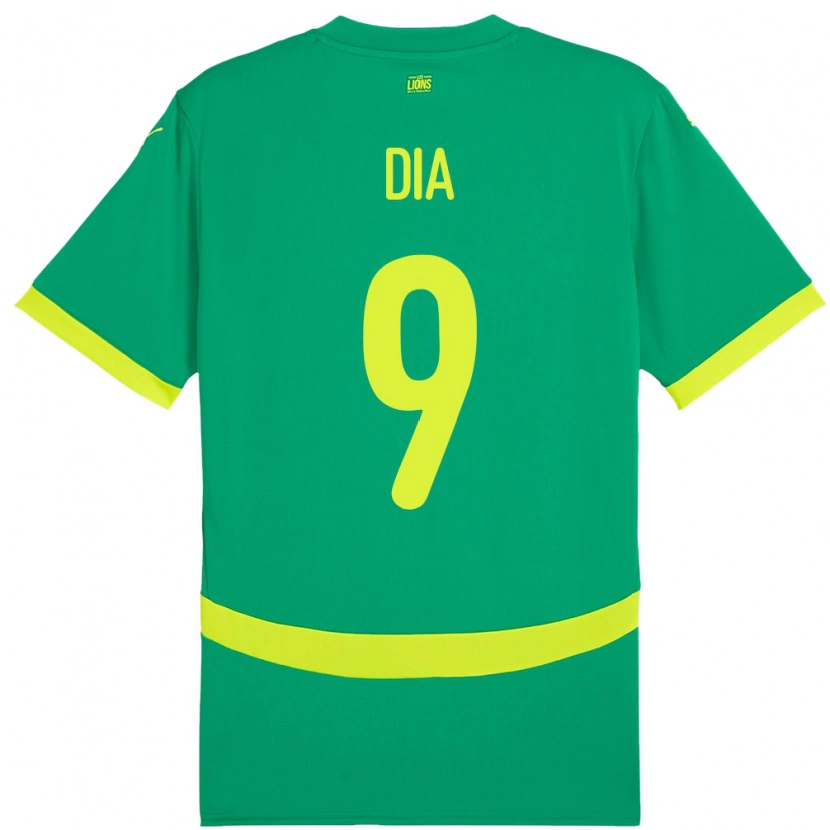 Danxen Hombre Camiseta Senegal Boulaye Dia #9 Verde 2ª Equipación 24-26 La Camisa