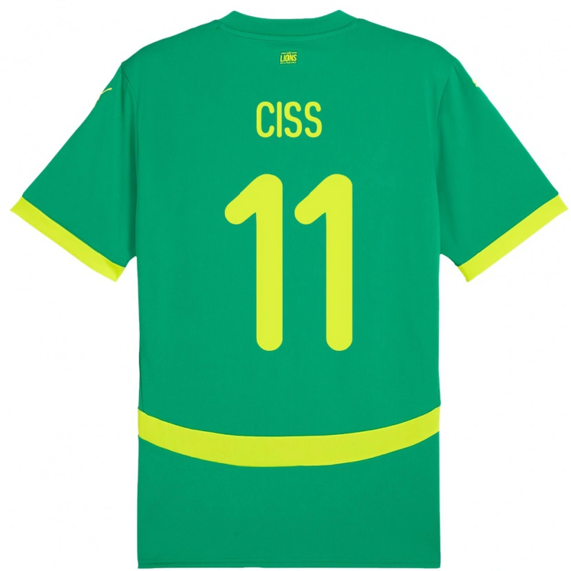 Danxen Hombre Camiseta Senegal Pathé Ciss #11 Verde 2ª Equipación 24-26 La Camisa