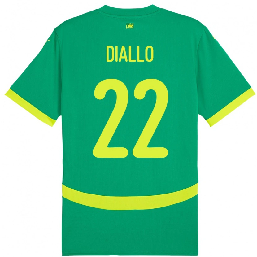 Danxen Hombre Camiseta Senegal Abdou Diallo #22 Verde 2ª Equipación 24-26 La Camisa