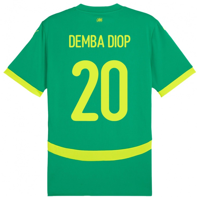 Danxen Hombre Camiseta Senegal Pape Demba Diop #20 Verde 2ª Equipación 24-26 La Camisa