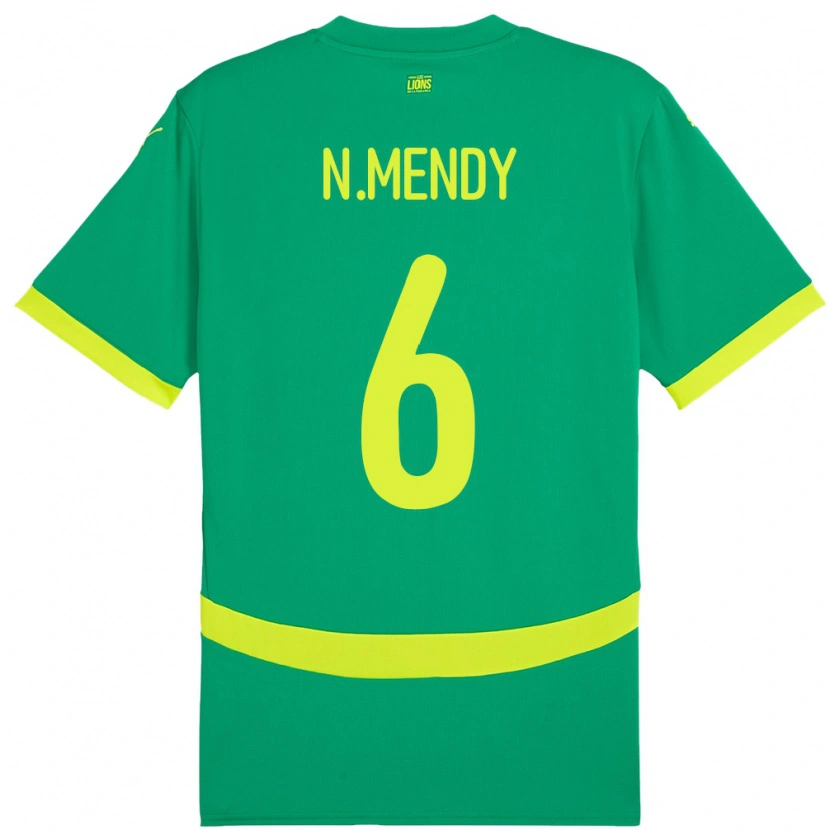 Danxen Hombre Camiseta Senegal Nampalys Mendy #6 Verde 2ª Equipación 24-26 La Camisa