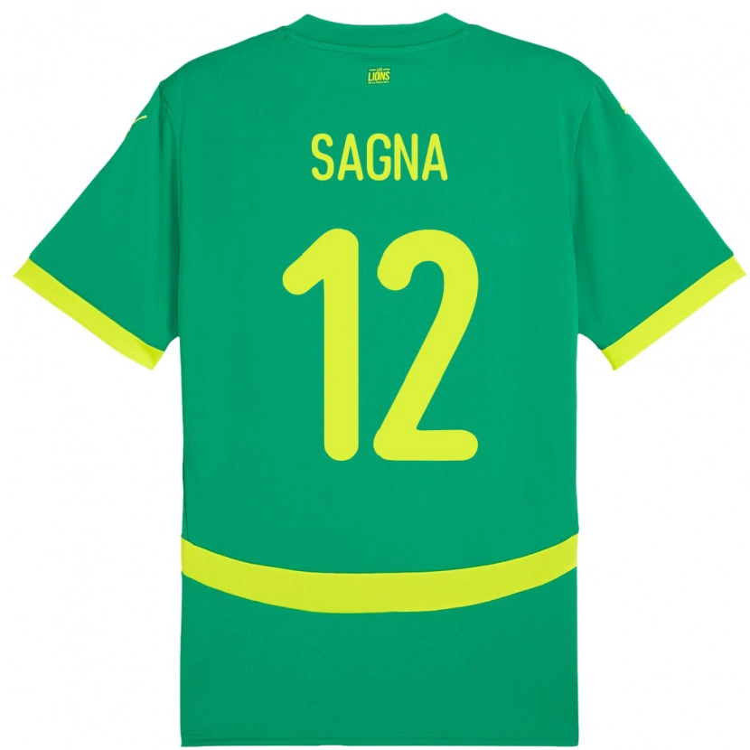 Danxen Hombre Camiseta Senegal Safietou Sagna #12 Verde 2ª Equipación 24-26 La Camisa