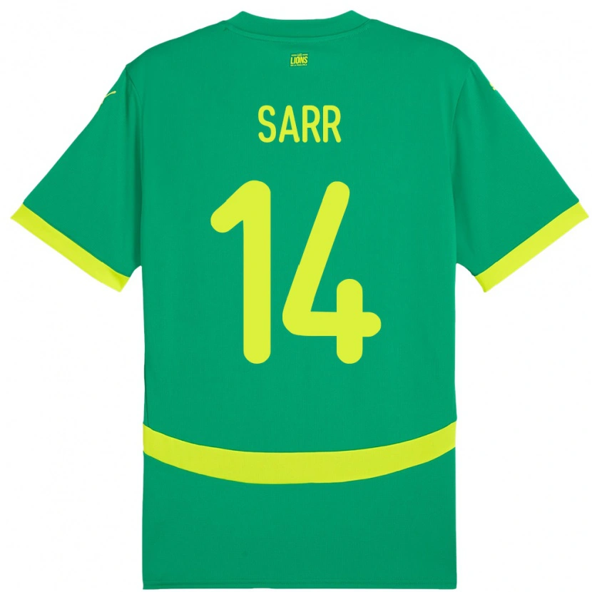 Danxen Hombre Camiseta Senegal Pape Sarr #14 Verde 2ª Equipación 24-26 La Camisa