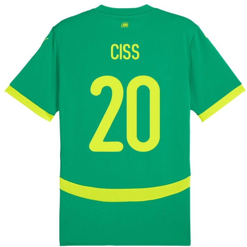 Danxen Hombre Camiseta Senegal Amadou Ciss #20 Verde 2ª Equipación 24-26 La Camisa