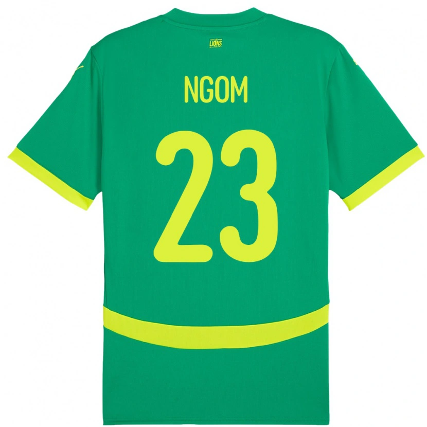 Danxen Hombre Camiseta Senegal Astou Ngom #23 Verde 2ª Equipación 24-26 La Camisa