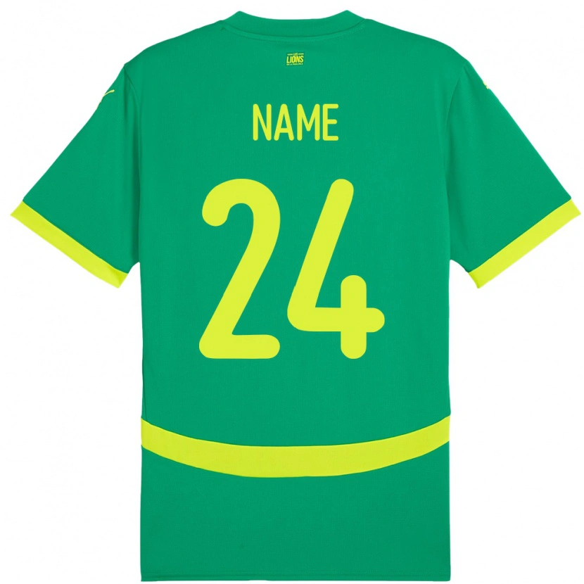 Danxen Hombre Camiseta Senegal Moustapha Name #24 Verde 2ª Equipación 24-26 La Camisa