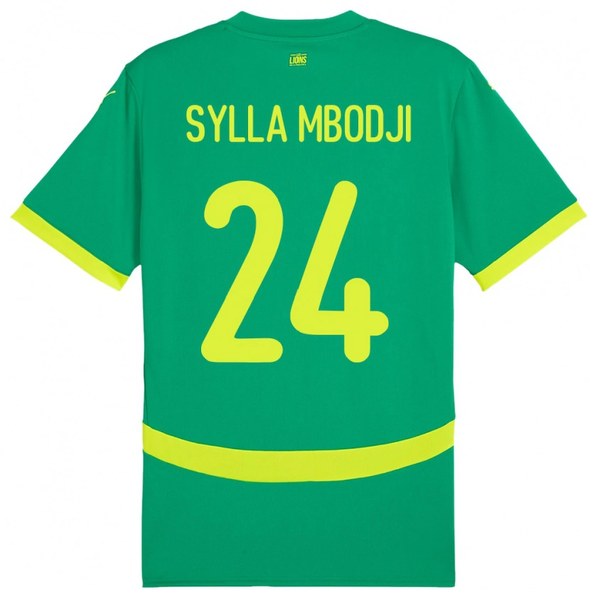 Danxen Hombre Camiseta Senegal Coumba Sylla Mbodji #24 Verde 2ª Equipación 24-26 La Camisa