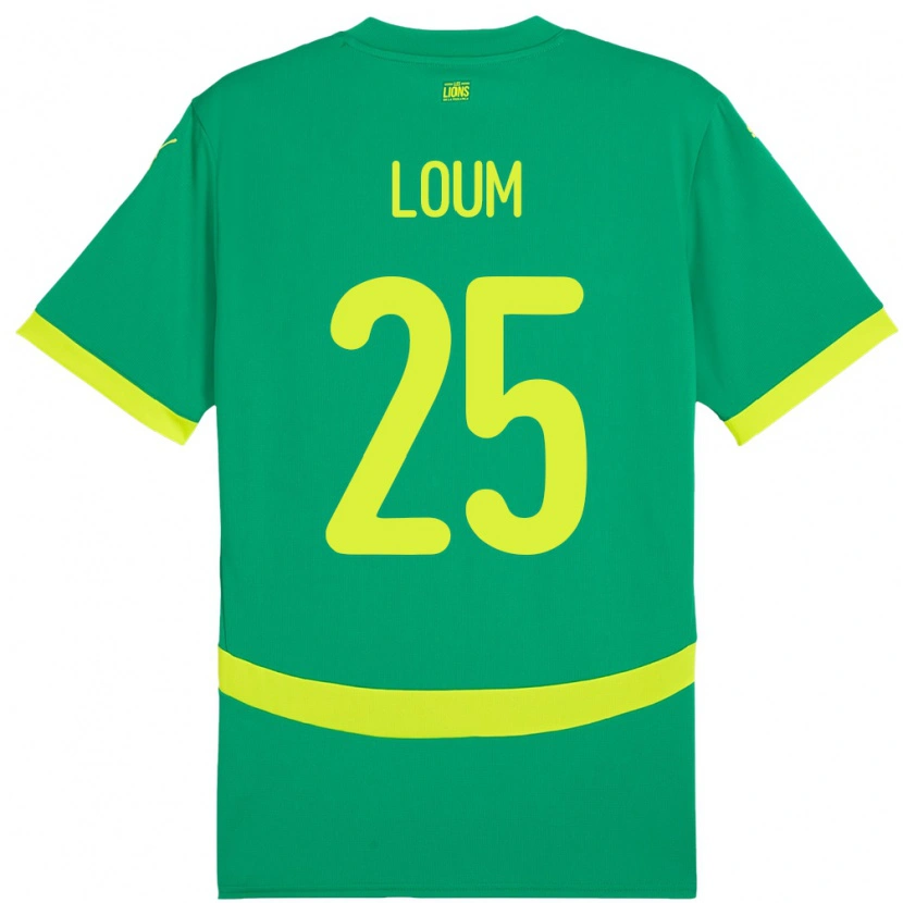 Danxen Hombre Camiseta Senegal Mamadou Loum #25 Verde 2ª Equipación 24-26 La Camisa