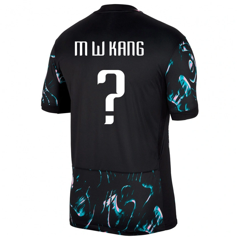 Danxen Hombre Camiseta Corea Del Sur Kang Min Woo #0 Negro 2ª Equipación 24-26 La Camisa