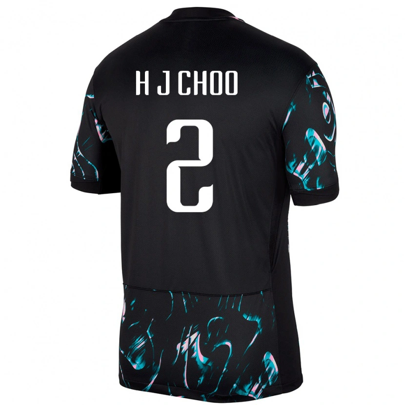 Danxen Hombre Camiseta Corea Del Sur Choo Hyo Joo #2 Negro 2ª Equipación 24-26 La Camisa