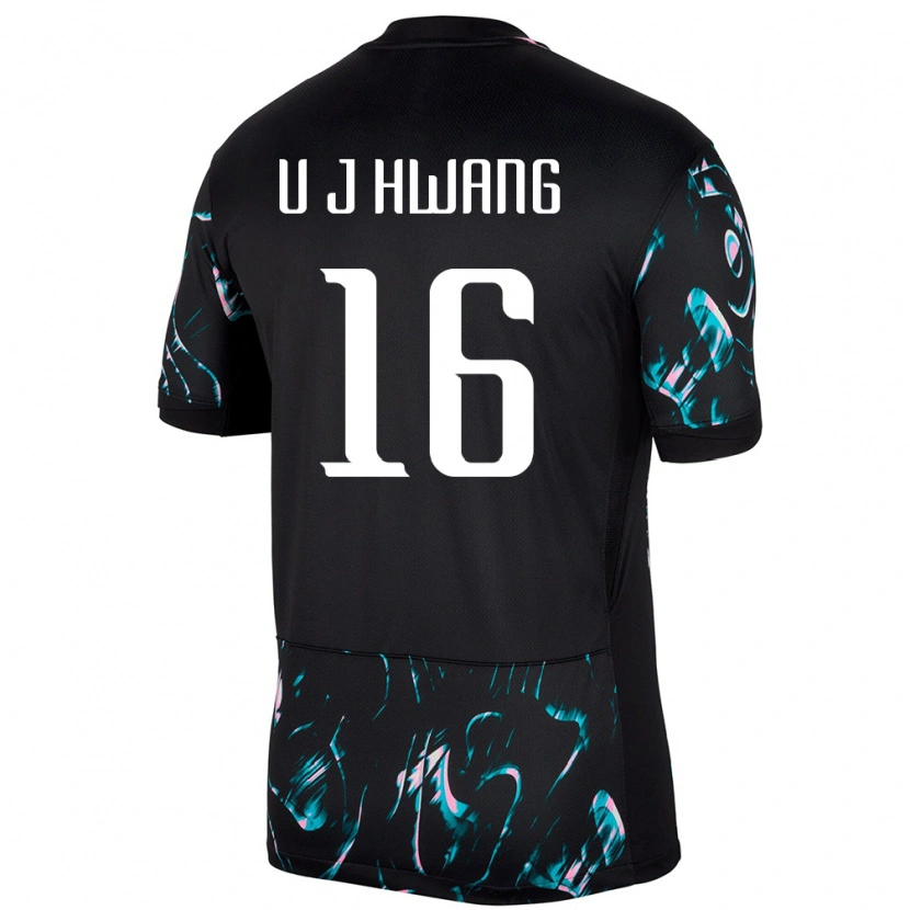 Danxen Hombre Camiseta Corea Del Sur Ui-Jo Hwang #16 Negro 2ª Equipación 24-26 La Camisa