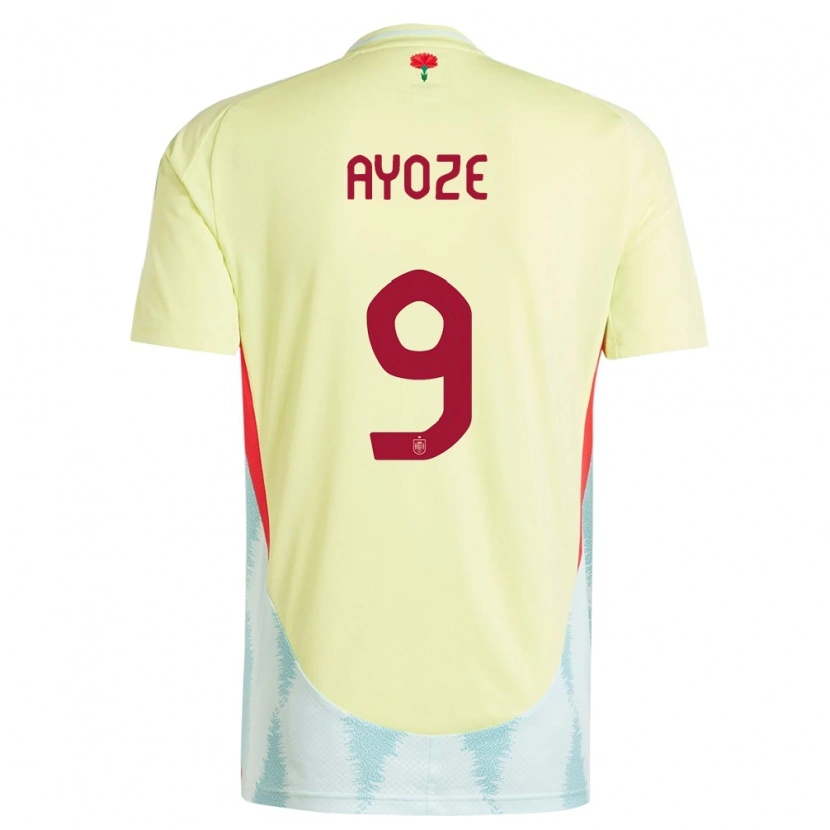 Danxen Hombre Camiseta España Ayoze Pérez #9 Amarillo 2ª Equipación 24-26 La Camisa