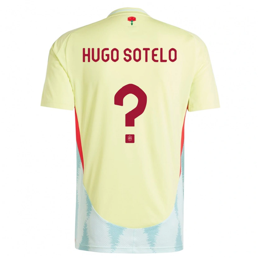 Danxen Hombre Camiseta España Hugo Sotelo #0 Amarillo 2ª Equipación 24-26 La Camisa