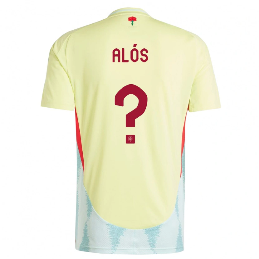 Danxen Hombre Camiseta España Carlos Alós #0 Amarillo 2ª Equipación 24-26 La Camisa