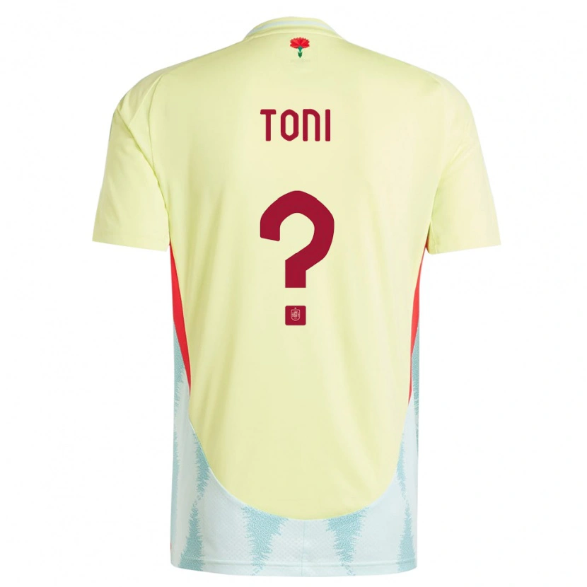 Danxen Hombre Camiseta España Toni Fernández #0 Amarillo 2ª Equipación 24-26 La Camisa