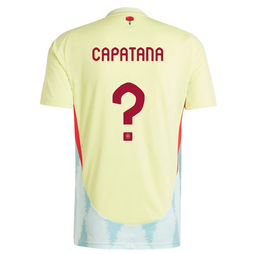 Danxen Hombre Camiseta España Ares Capatana #0 Amarillo 2ª Equipación 24-26 La Camisa