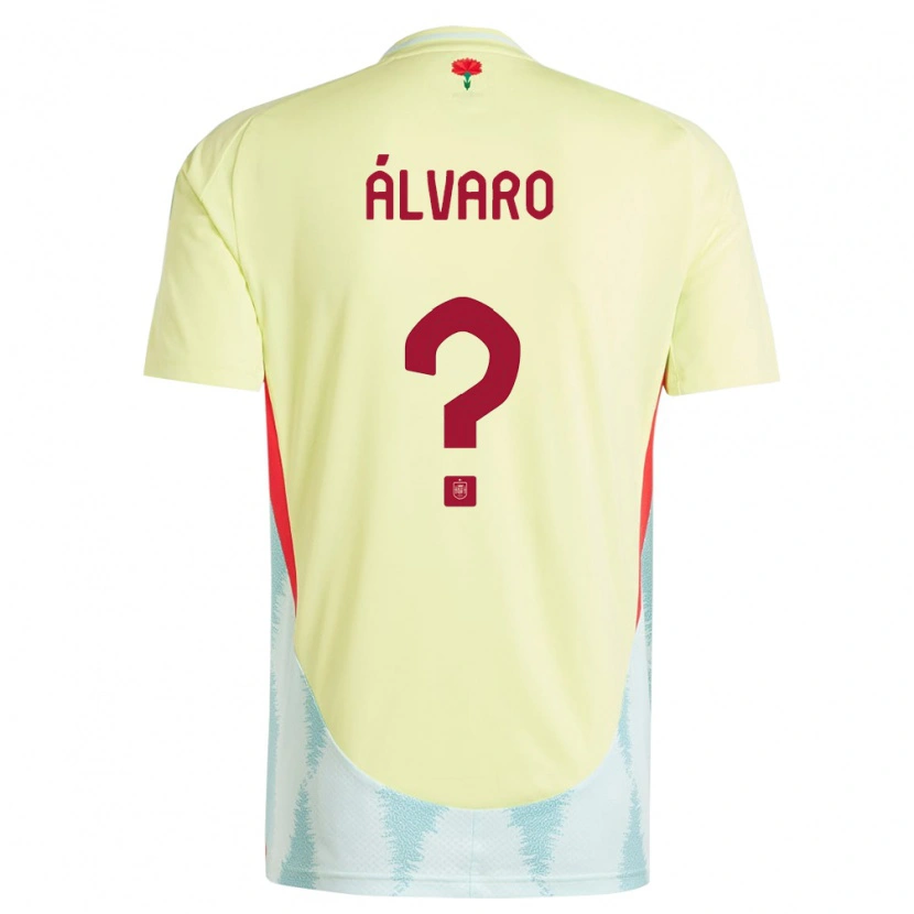 Danxen Hombre Camiseta España Álvaro Fernández #0 Amarillo 2ª Equipación 24-26 La Camisa
