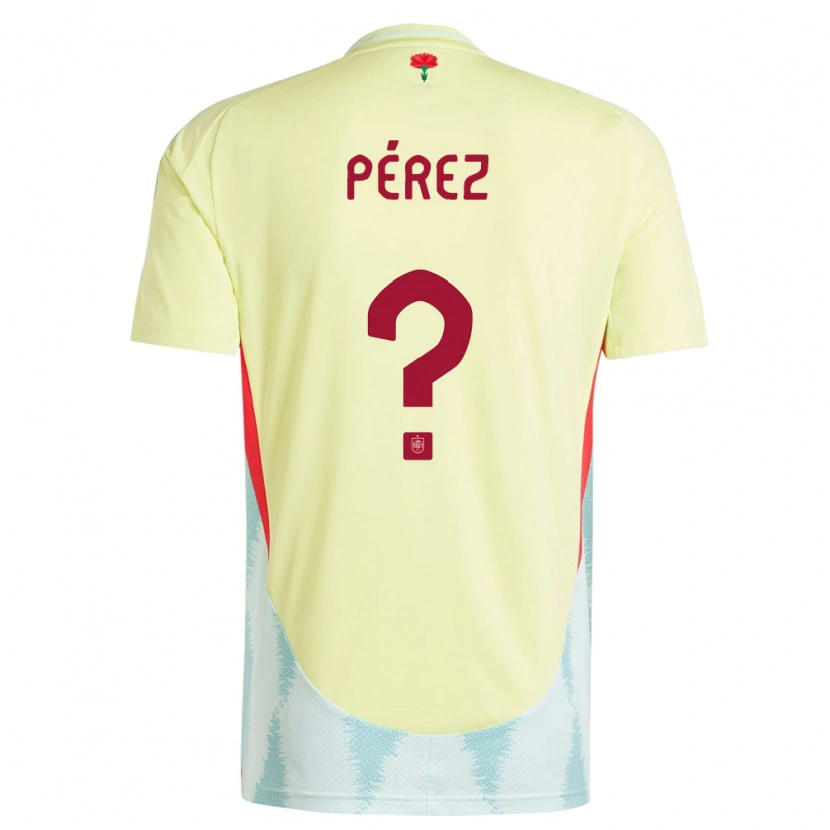 Danxen Hombre Camiseta España Aitor Pérez #0 Amarillo 2ª Equipación 24-26 La Camisa
