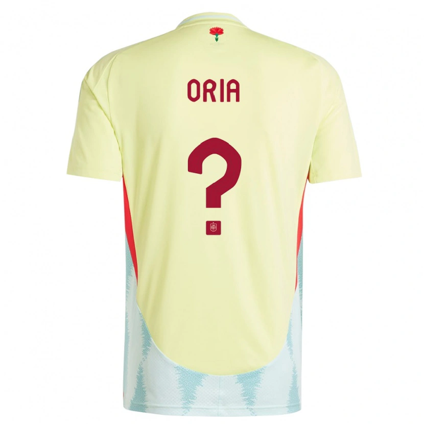 Danxen Hombre Camiseta España Pablo Oria #0 Amarillo 2ª Equipación 24-26 La Camisa
