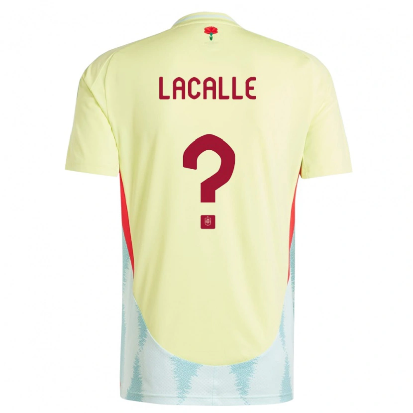 Danxen Hombre Camiseta España Manuel Lacalle #0 Amarillo 2ª Equipación 24-26 La Camisa