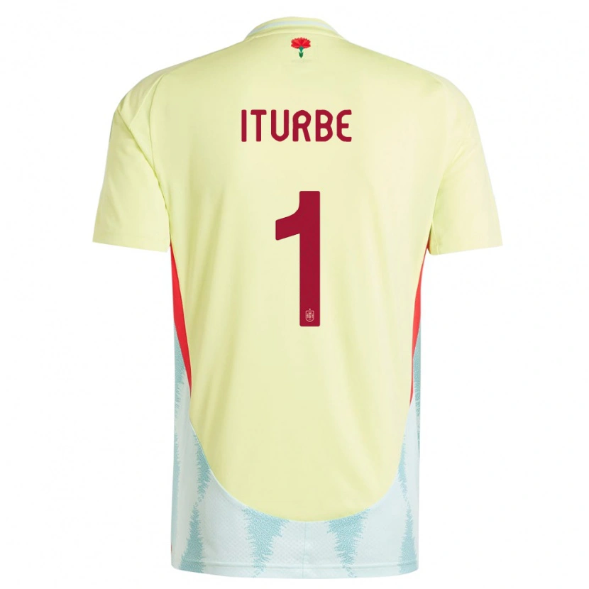 Danxen Hombre Camiseta España Alejandro Iturbe #1 Amarillo 2ª Equipación 24-26 La Camisa