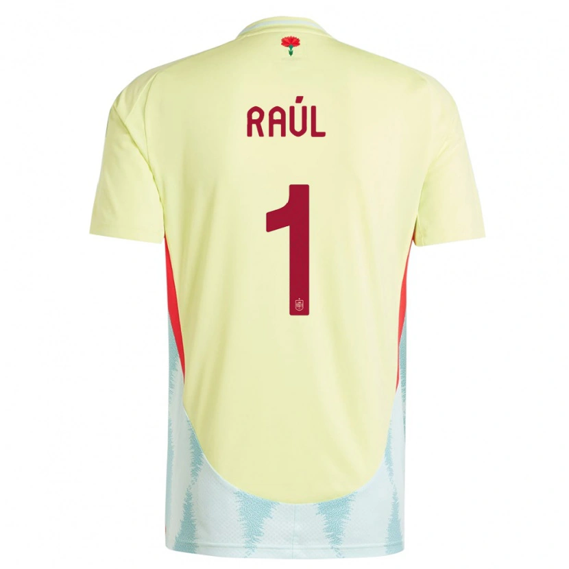 Danxen Hombre Camiseta España Raúl Jiménez #1 Amarillo 2ª Equipación 24-26 La Camisa