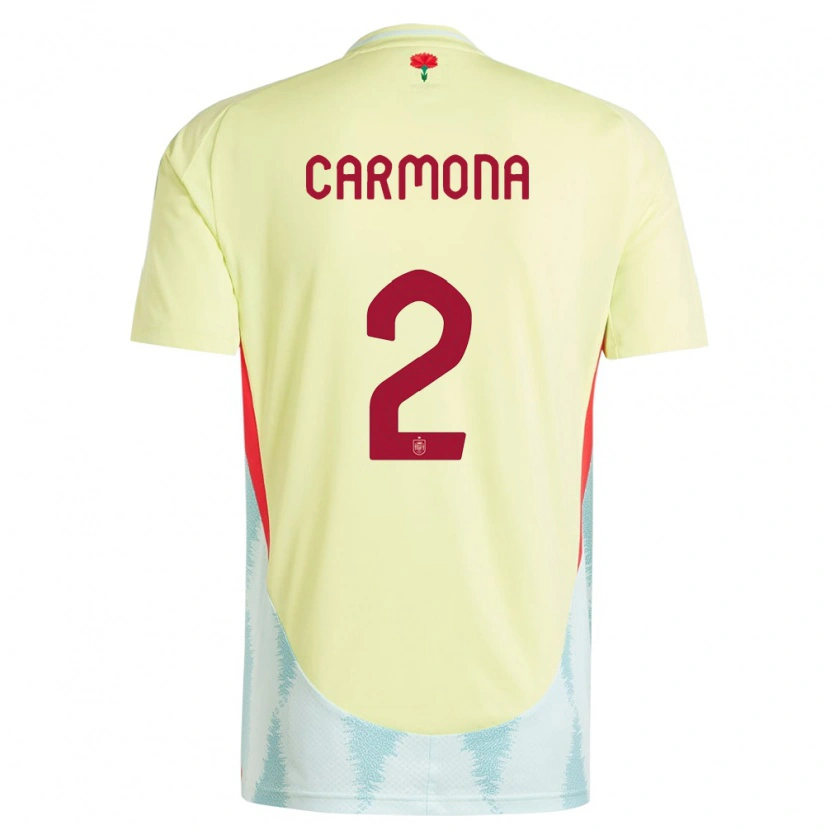 Danxen Hombre Camiseta España José Ángel Carmona #2 Amarillo 2ª Equipación 24-26 La Camisa