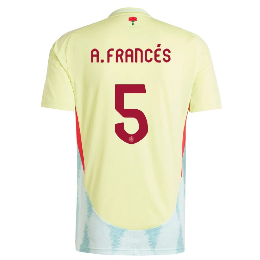 Danxen Hombre Camiseta España Alejandro Francés #5 Amarillo 2ª Equipación 24-26 La Camisa
