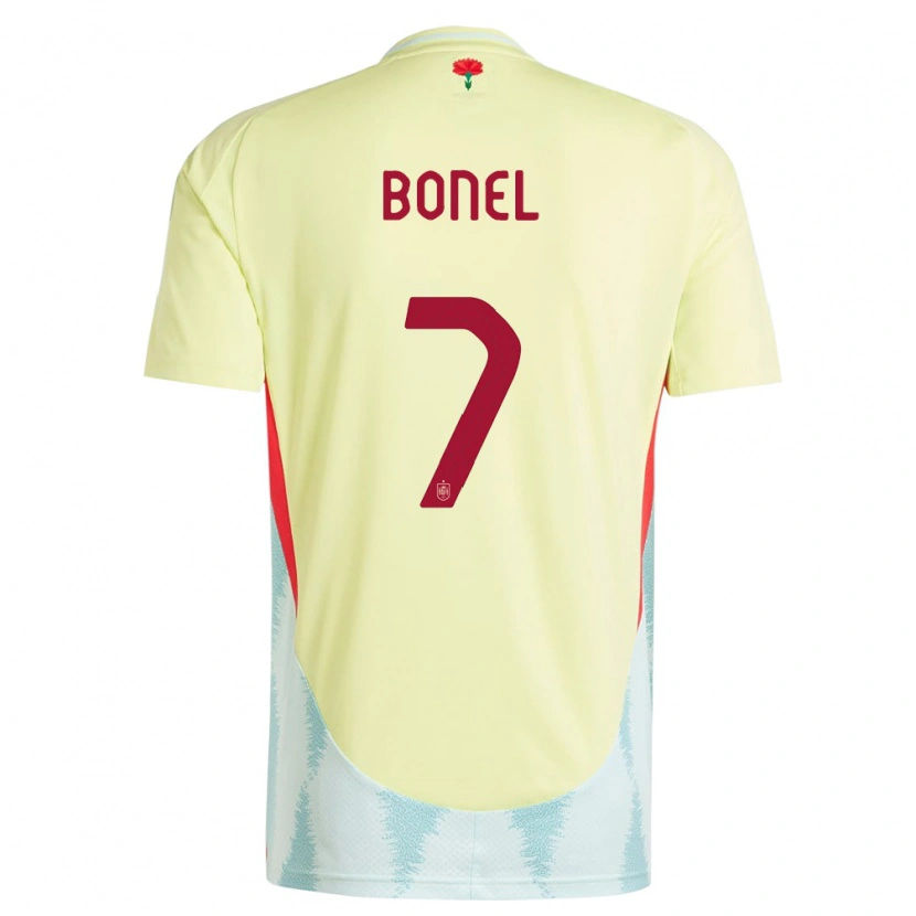 Danxen Hombre Camiseta España Asier Bonel #7 Amarillo 2ª Equipación 24-26 La Camisa