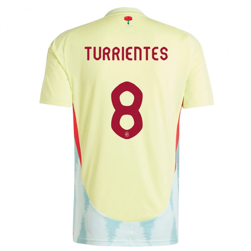 Danxen Hombre Camiseta España Beñat Turrientes #8 Amarillo 2ª Equipación 24-26 La Camisa