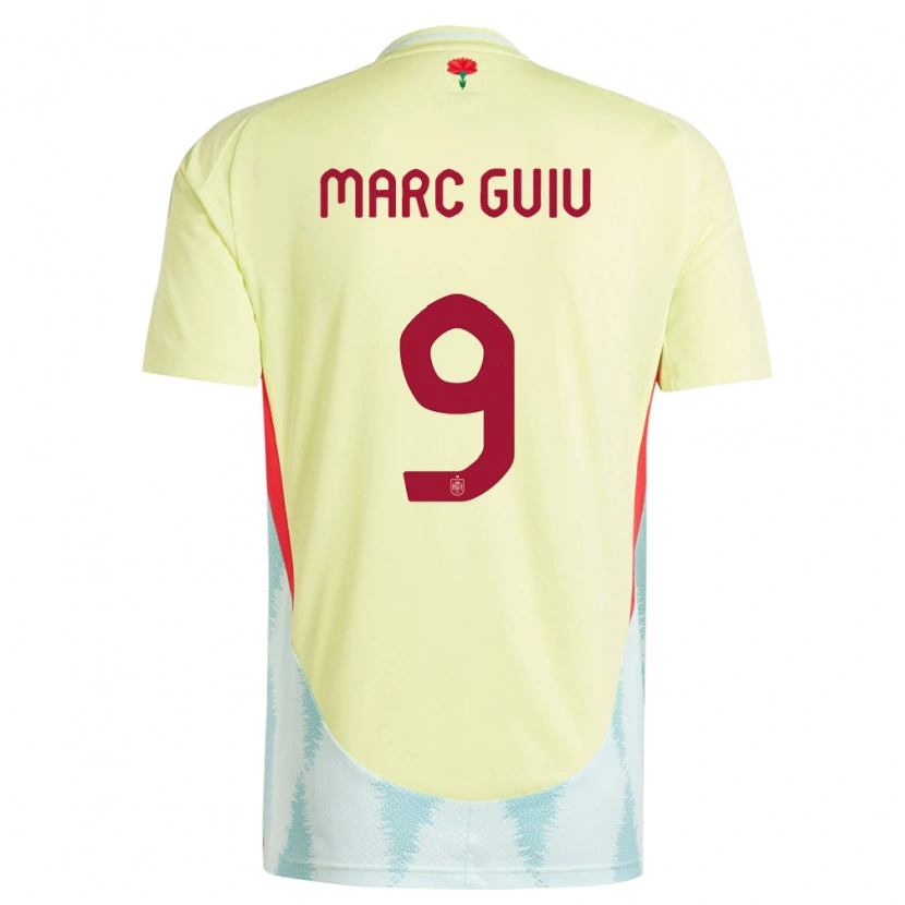 Danxen Hombre Camiseta España Marc Guiu #9 Amarillo 2ª Equipación 24-26 La Camisa