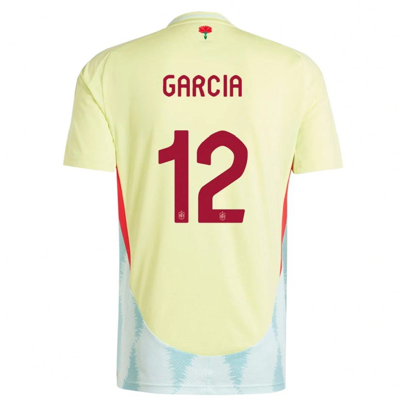 Danxen Hombre Camiseta España Pablo García #12 Amarillo 2ª Equipación 24-26 La Camisa