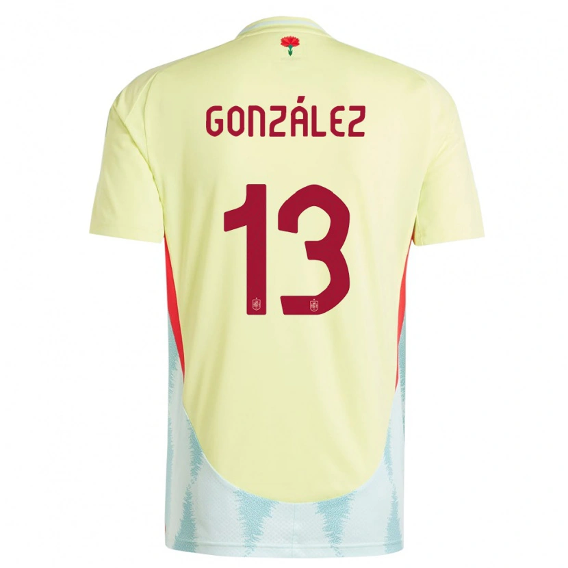 Danxen Hombre Camiseta España Manu González #13 Amarillo 2ª Equipación 24-26 La Camisa