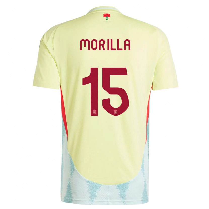 Danxen Hombre Camiseta España Jairo Morilla #15 Amarillo 2ª Equipación 24-26 La Camisa
