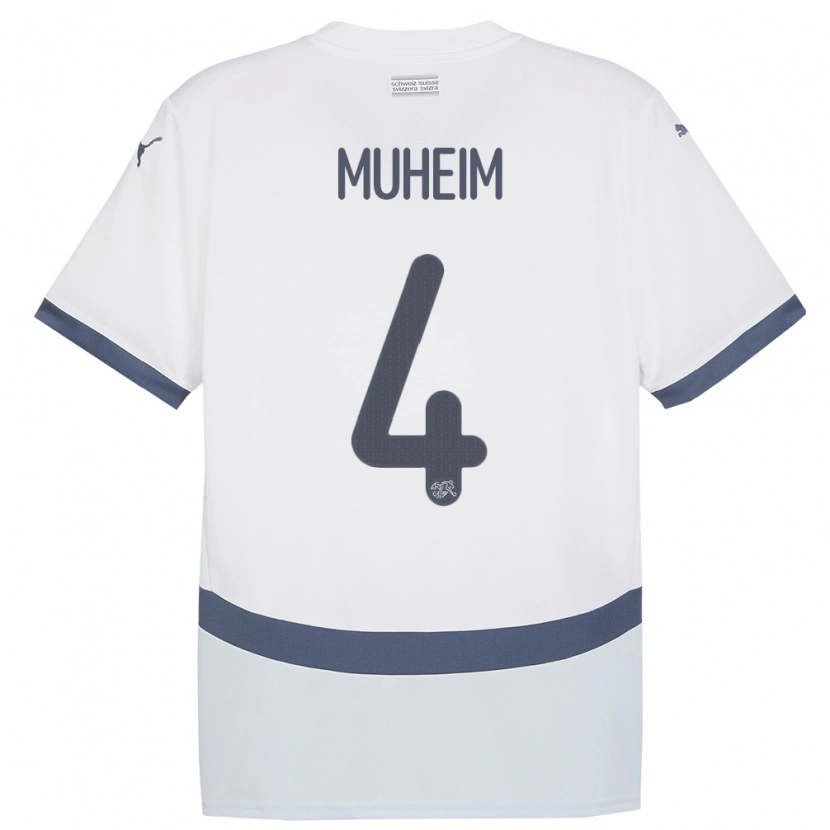 Danxen Hombre Camiseta Suiza Miro Muheim #4 Blanco 2ª Equipación 24-26 La Camisa