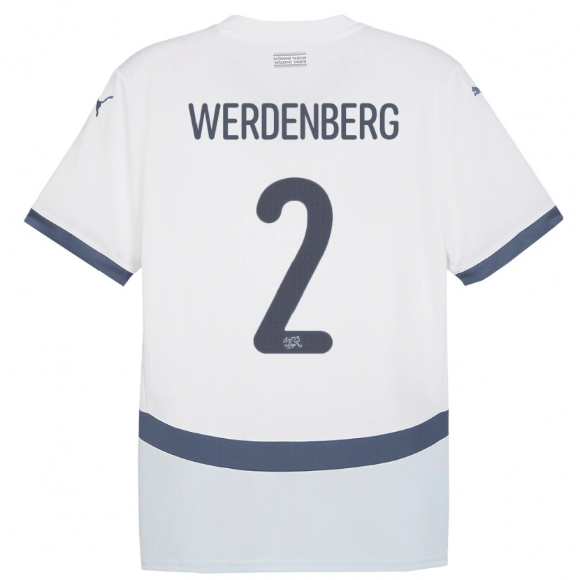 Danxen Hombre Camiseta Suiza Julien Werdenberg #2 Blanco 2ª Equipación 24-26 La Camisa