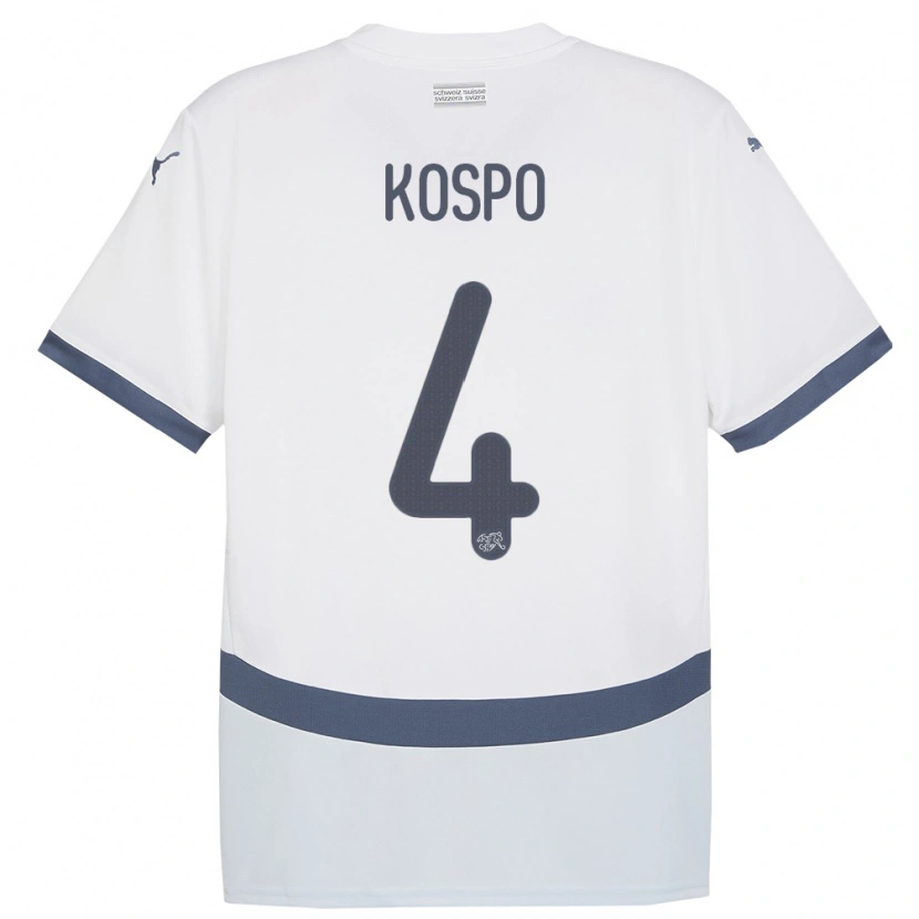 Danxen Hombre Camiseta Suiza Eman Kospo #4 Blanco 2ª Equipación 24-26 La Camisa