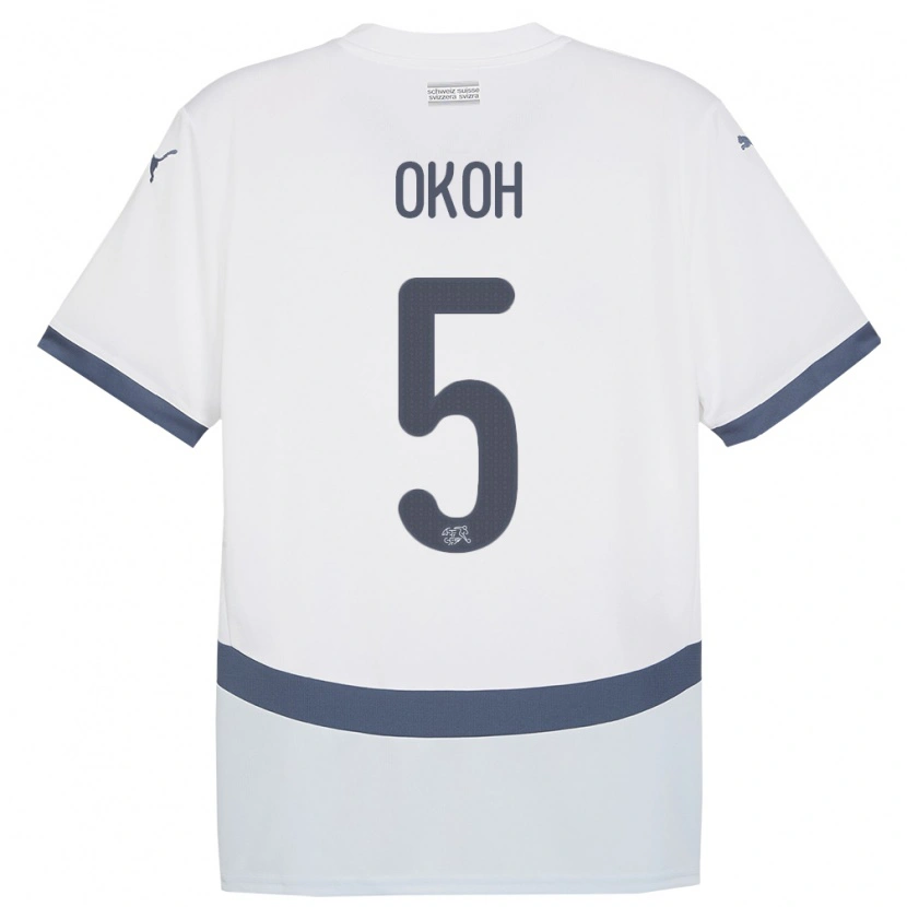 Danxen Hombre Camiseta Suiza Bryan Okoh #5 Blanco 2ª Equipación 24-26 La Camisa