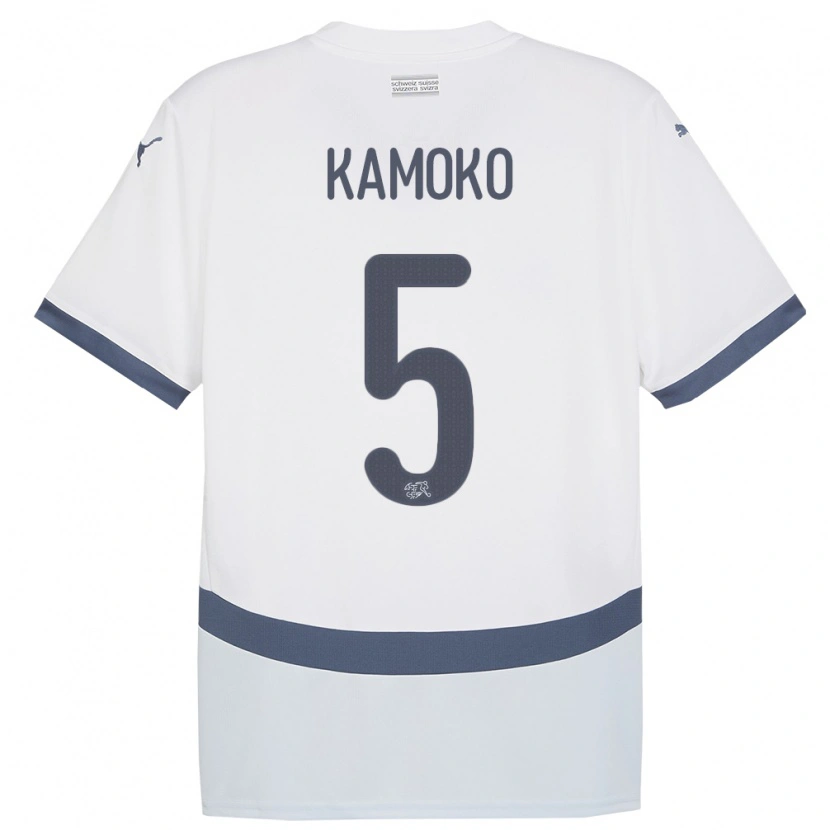 Danxen Hombre Camiseta Suiza Elohim Kamoko #5 Blanco 2ª Equipación 24-26 La Camisa