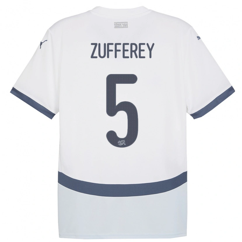 Danxen Hombre Camiseta Suiza Gil Zufferey #5 Blanco 2ª Equipación 24-26 La Camisa