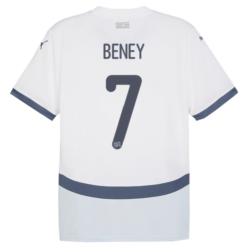 Danxen Hombre Camiseta Suiza Roméo Beney #7 Blanco 2ª Equipación 24-26 La Camisa