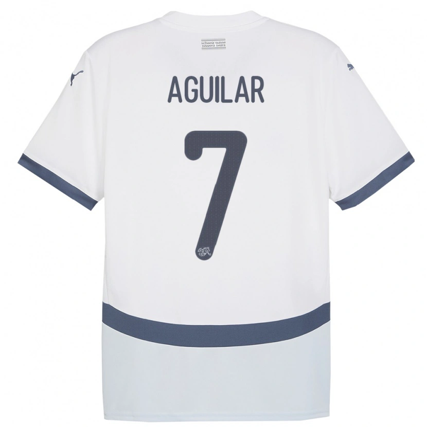 Danxen Hombre Camiseta Suiza Enrique Aguilar #7 Blanco 2ª Equipación 24-26 La Camisa
