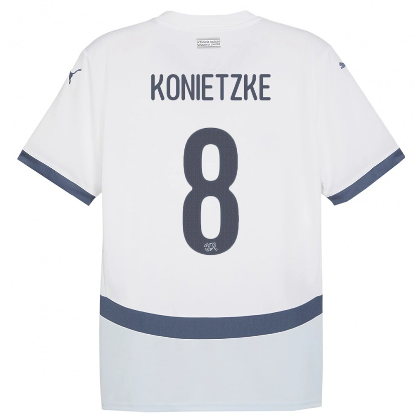 Danxen Hombre Camiseta Suiza Corsin Konietzke #8 Blanco 2ª Equipación 24-26 La Camisa